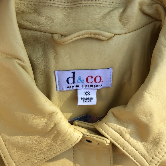 NWOT! - D & CO butter yellow LAMBSKIN LEATHER Jacket - Picture 2 of 7